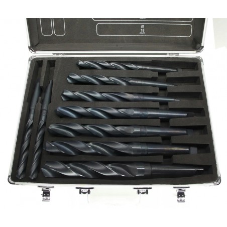 HSS Metal Drill Bit Set 14.5–30mm with Morse Taper MK2 & MK3 | CORMAK