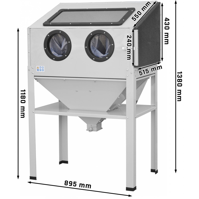 Sandblaster Cabinet 220L Side-Opening CORMAK KDP200 | CORMAK