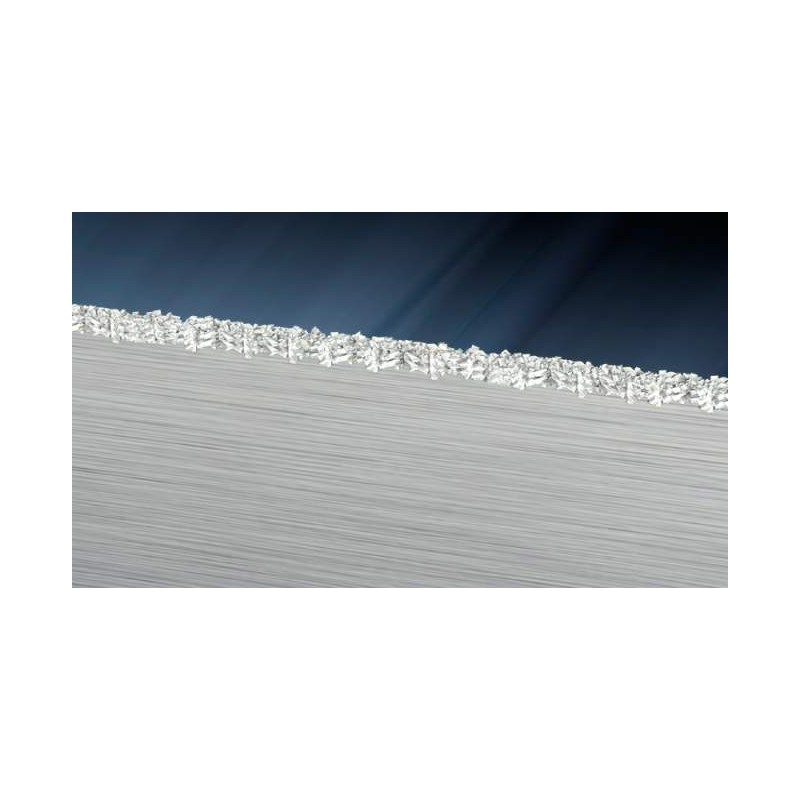 Grit bimetallic saw with continuous embankment