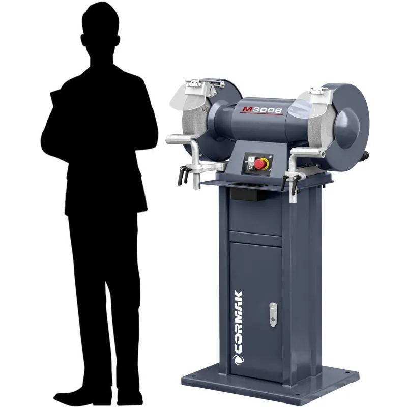 Double-Disc Bench Grinder CORMAK M300S with Stand