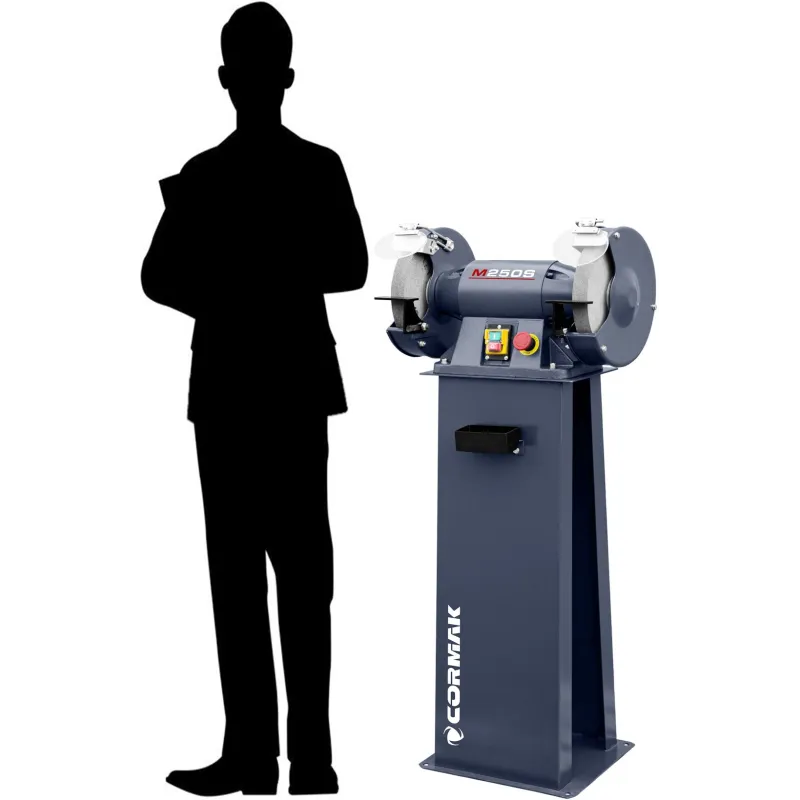 Double-Disc Bench Grinder CORMAK M200S with Stand