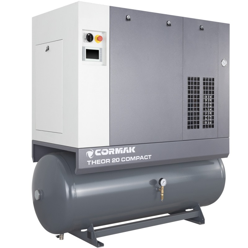 Screw Air Compressor CORMAK THEOR 20 COMPACT 15kW 2000L/min with Air Dryer and 500L Air Tank | CORMAK