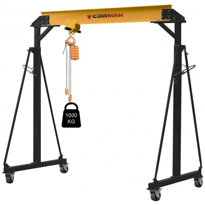 Mobile Gantry Crane CORMAK PK1 1T 1000kg Adjustable Height | CORMAK