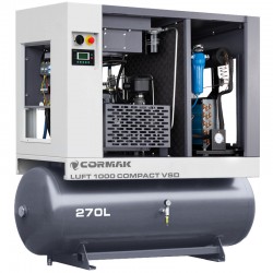 Screw Air Compressor CORMAK LUFT 1000 COMPACT VSD 7.5kW 950L/min with 270L Tank | CORMAK