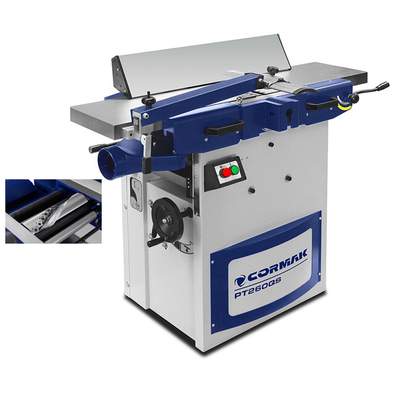 Planer Thicknesser CORMAK PT260QS with Spiral Cutterhead | Professional Wood Planer | CORMAK