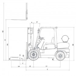 LPG Forklift Truck CORMAK WS35L30 3500kg 3000mm | CORMAK