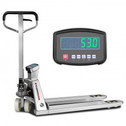 Stainless Steel Pallet Truck with Scales CORMAK SP2000-304 | CORMAK