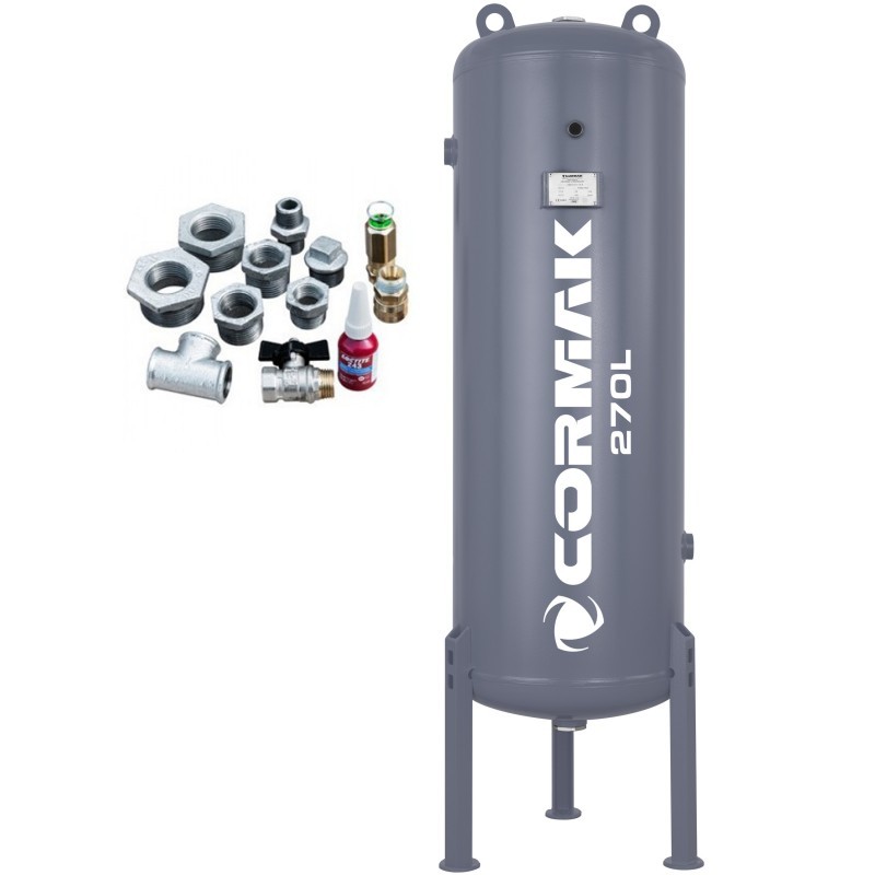Screw Compressor Set CORMAK LUFT 1000 INVERTER 7.5 kW – 950 L/min + Air Dryer IZBERG N10S + 270 L Vertical Air Tank