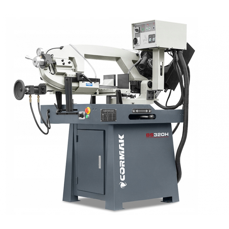 Semi-Automatic Metal Bandsaw CORMAK BS320H | Swivel-Head Industrial Saw | CORMAK