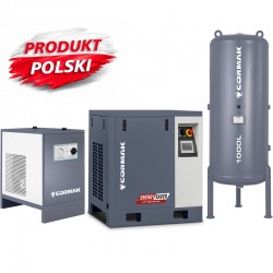 Screw Air Compressor Set CORMAK LUFT 1000 VSD+PM 7.5kW + Dryer + 1000L | CORMAK