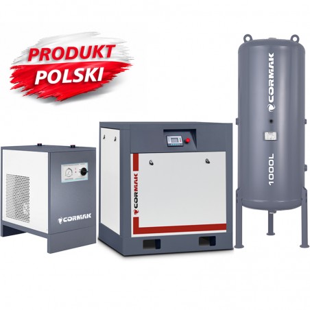 Screw Compressor Set CORMAK THEOR 20 15kW + Air Dryer + 1000L Tank | CORMAK