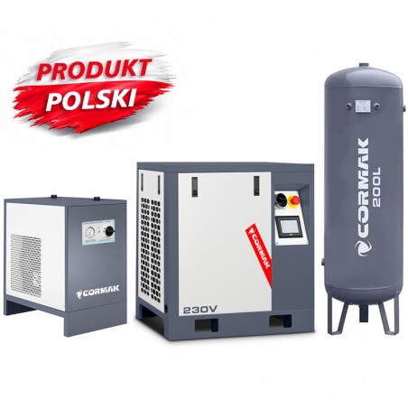 Screw Compressor Set LUFT 400 + N10S Dryer + 200L Air Tank | CORMAK