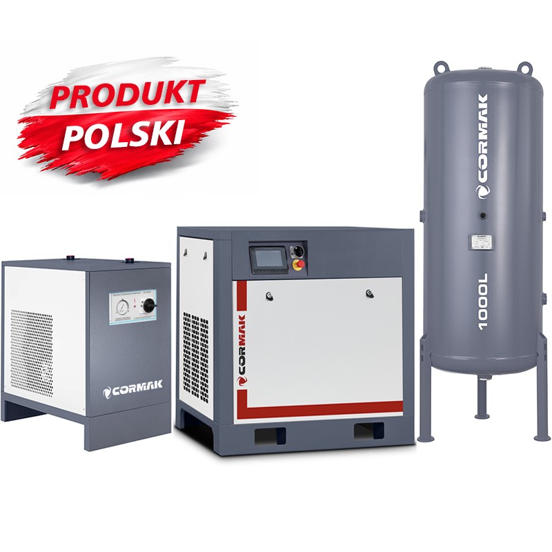 Screw Compressor Set CORMAK THEOR 30 INVERTER 22kW 3200L/min + Air Dryer + 1000L Air Tank | CORMAK