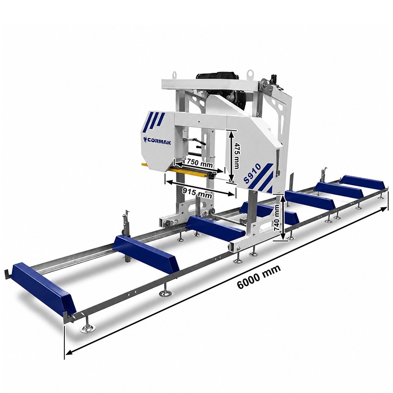 Petrol Wood Bandsaw Mill CORMAK S910 22HP | Mobile Sawmill | CORMAK