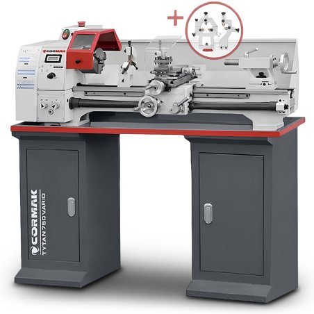 Conventional Lathe CORMAK TYTAN250x750 Vario 230V with Stand | CORMAK