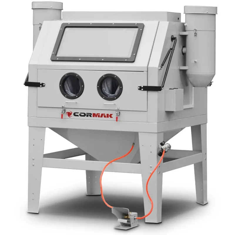 Double-Sided Sandblaster Cabinet 1200L CORMAK KDP1200 + 2× Dust Extractor DC15