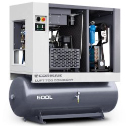Screw Air Compressor CORMAK LUFT 700 COMPACT 5.5kW 650L/min with Air Dryer and 500L Air Tank | CORMAK