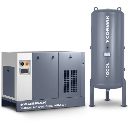 High-Pressure Screw Compressor 15kW 14bar + Dryer + 1000L Tank | CORMAK