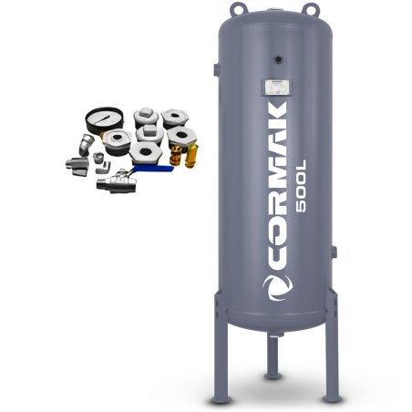 Vertical Air Tank 500L 11 bar with Accessories | CORMAK