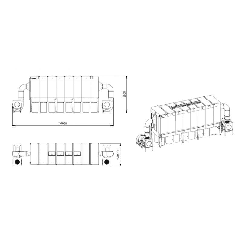 Industrial Dust and Chip Extractor CORMAK Vibra Motor DCV52200 m³/h PREMIUM 140HP | CORMAK Manufacturer
