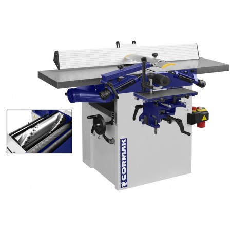 Planer-Thicknesser CORMAK PT310QS with Spiral Cutterhead + FM300 Extractor + 100 mm Hose (3 m) | CORMAK
