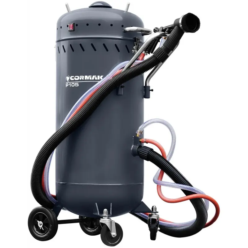 How does the siphon sandblaster work?