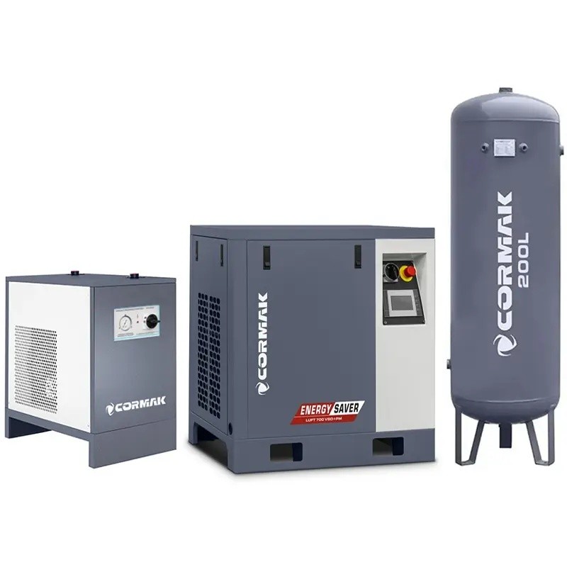 A compressed air system in a workshop or garage